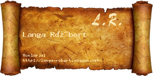 Langa Róbert névjegykártya